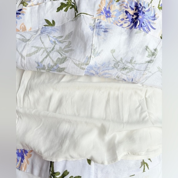 NEW Reformation Anatolia Linen Corset Two Piece Serenity White Floral US 4 UK 8 - Picture 12 of 16